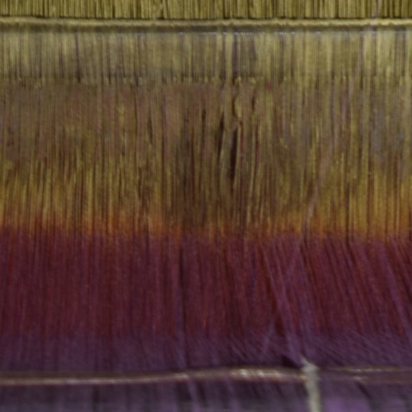 Dyed khadi on the loom